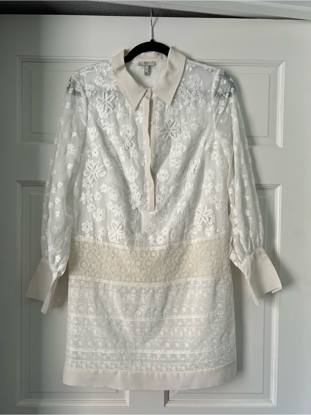 Joie Ivory White Floral Lace Mini Dress